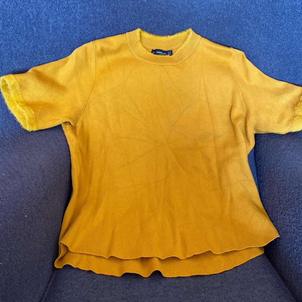 Zara knit short sleeve top